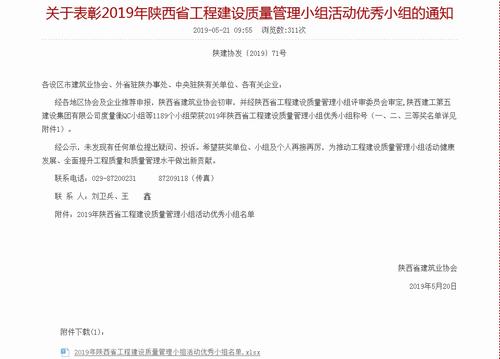 陜煤建設澄合分公司雙獲省級工程建設質量QC成果二等獎