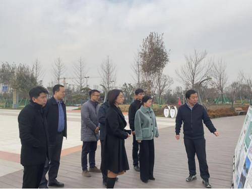 西安市發改委投資處處長荊蕊蒞臨空港城市中心公園PPP項目調研指導工作