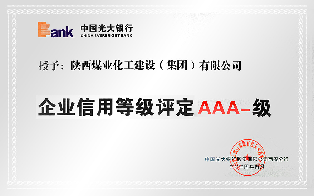 企業(yè)信用等級AAA-、AA+級