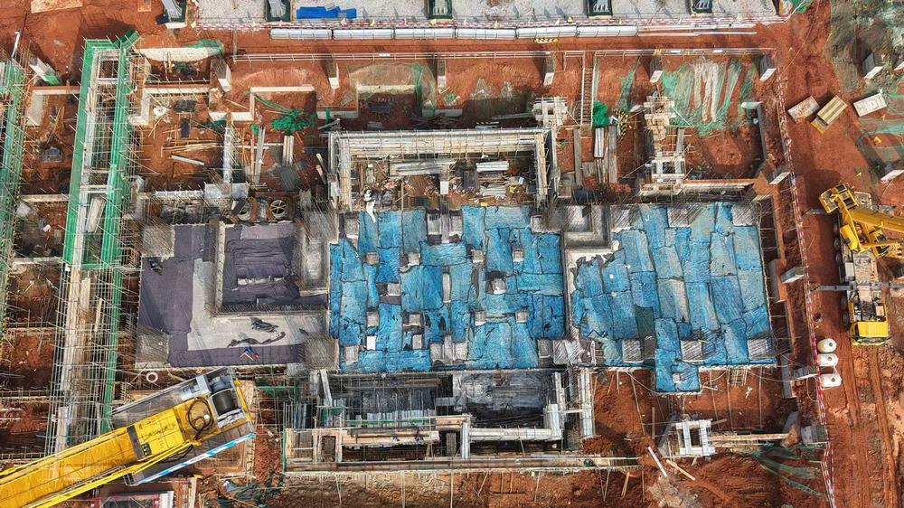 陜煤建設天工公司：陜煤汨羅電廠2×100萬千瓦燃煤發電工程2號汽機房汽機基座底板混凝土澆筑圓滿完成