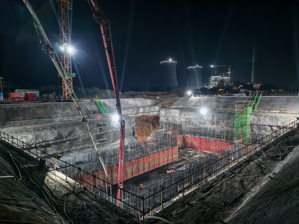 36小時澆筑3859方混凝土，陜煤建設韓城分公司土建十六項目部以“硬核”實力鑄就信陽電廠鋼鐵脊梁